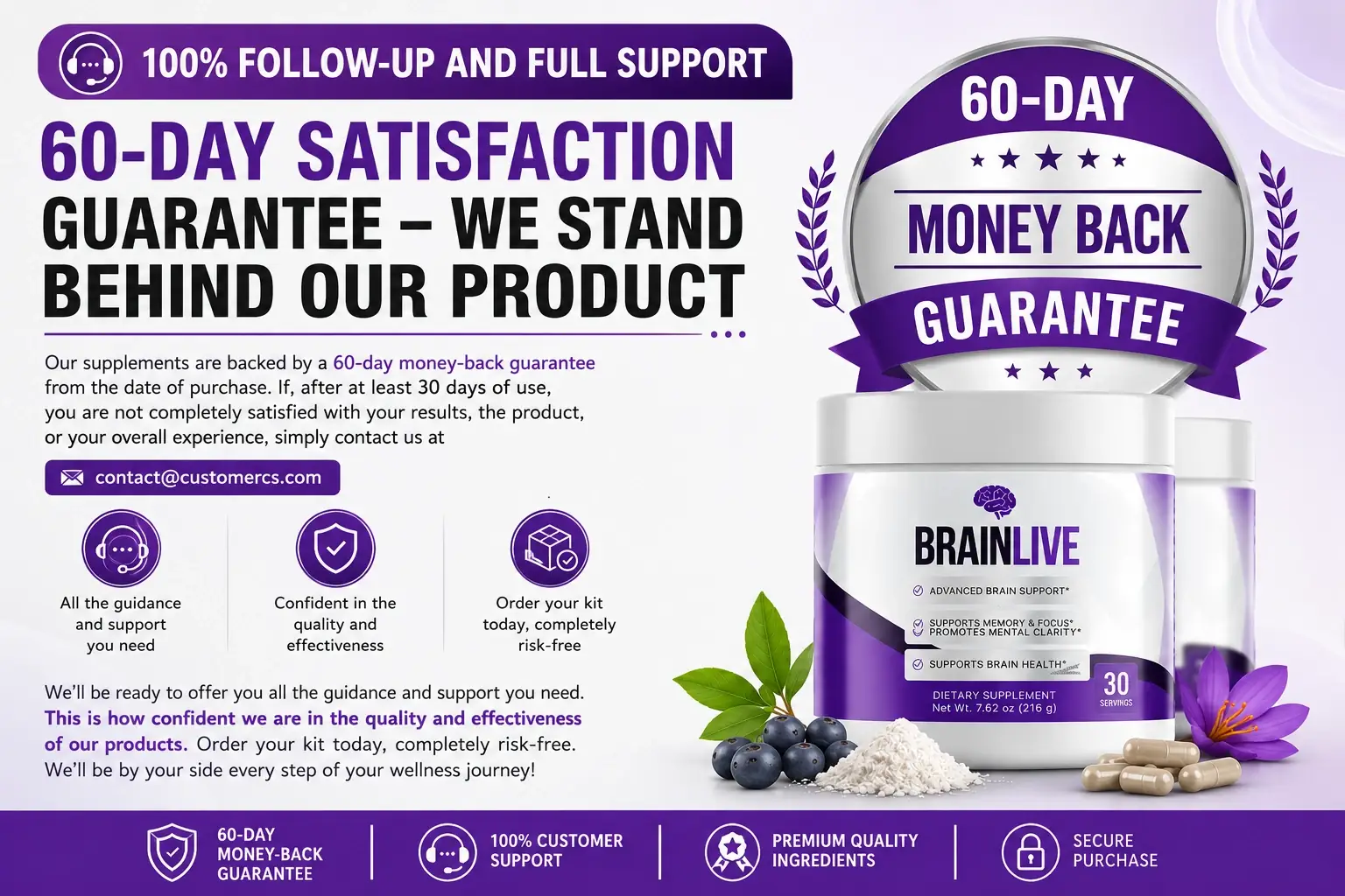BrainLive 60-day guarantee
